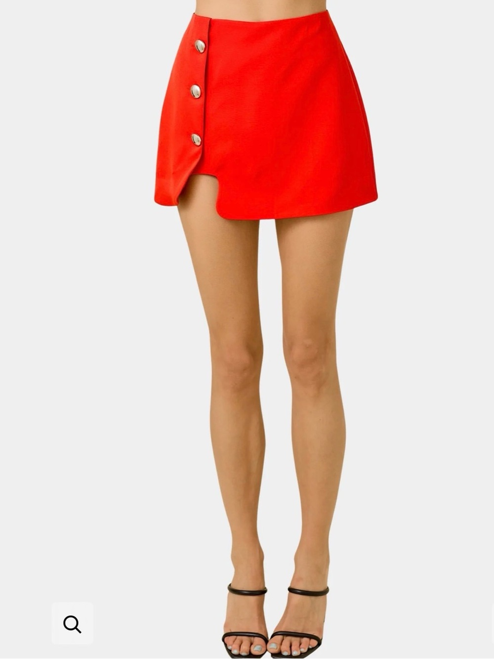 Red Button-Front Top & Mini Skirt - Picture 5 of 10